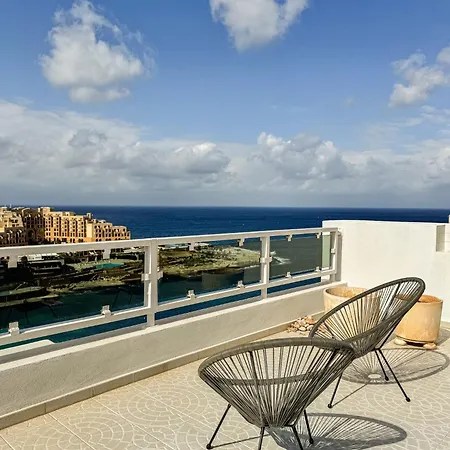 Elegant Penthouse With 5 Terraces & 180 Views In St Julian's By Solea